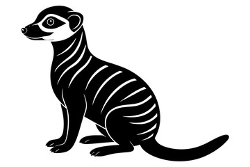 Wall Mural - Meerkat Silhouette, Meerkat Sitting Clipart Vector