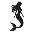 © Never Look Back - Black and white mermaid silhouette, Vector Silhouette of Mermaid