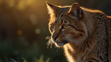 Poster - Golden Cat Portrait