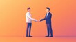 © Johannes - Concluding an agreement. The handshake as a sign of support, cooperation, consent. Diplomacy as a solution to the conflict. Signing the contract. Businessmen shake hands. Flat business illustration