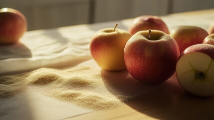 Canvas Print - Red and Yellow Apples on a Table