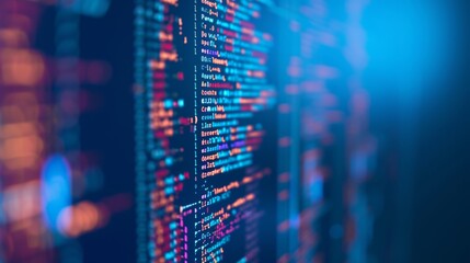 Close-up of Code Lines on a Computer Screen