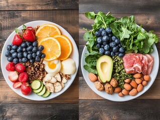 Fresh and Colorful Healthy Food Arrangement