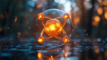 Canvas Print - Atomic Energy Glowing Sphere