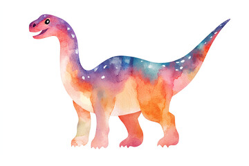 Wall Mural - Cute watercolor dinosaur illustration