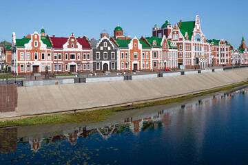 Wall Mural - View of the Amsterdam embankment on a sunny August day, Yoshkar-Ola