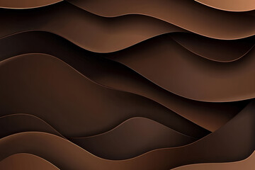 Dark paper waves abstract banner design. Elegant wavy vector background