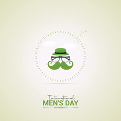 Wall Mural - Creative Men's Day ads design. International Men's Day, Celebrated November 19, vector, 3d illustration