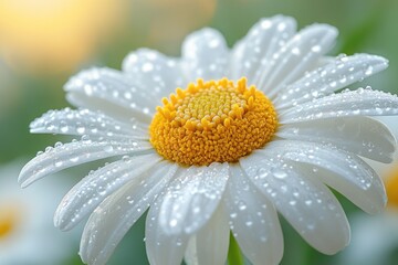 Poster - Close-up of a Dew-Covered Daisy