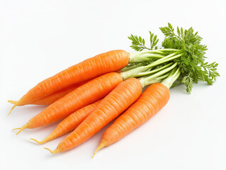 Sticker - Bunch of fresh carrots isolated on white background, healthy vegetable.