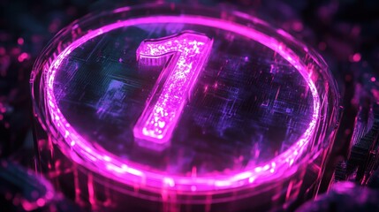 Sticker - Electrifying '1 Day Left' Countdown Graphic with Futuristic Neon Glowing Effects