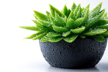 Poster - Succulent Plant with Dew Drops