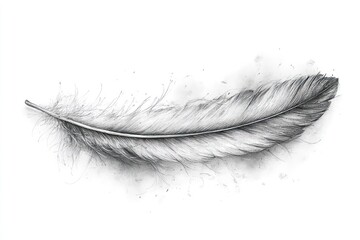 Canvas Print - Single Feather Drawing