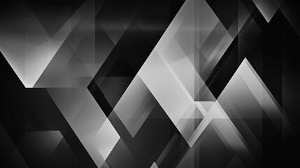 Poster - modern abstract black background design with layers of textured white transparent material in triang