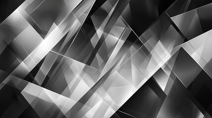 Poster - modern abstract black background design with layers of textured white transparent material in triang