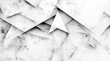 Wall Mural - Modern abstract white background design with layers of textured white transparent material in triangle diamond and squares shapes in random geometric pattern. abstract. Illustrations
