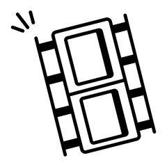 Poster - Filmstrip icon in linear style