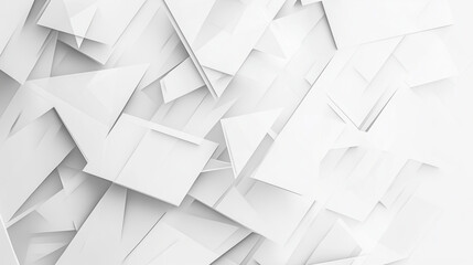 Wall Mural - Modern abstract white background design with layers of textured white transparent material in triangle diamond and squares shapes in random geometric pattern. abstract. Illustrations
