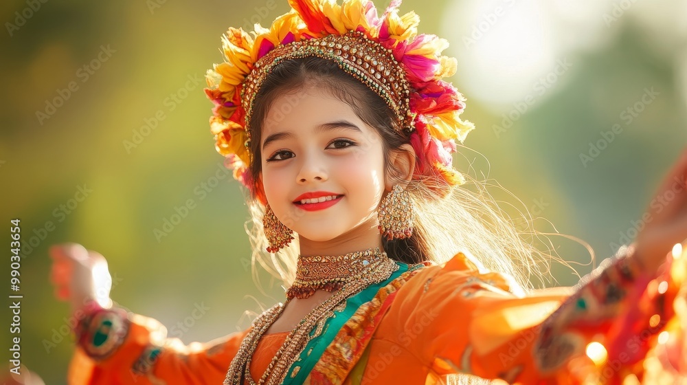 Portrait of a Young Girl in Traditional Indian Costume Stock Photo ...