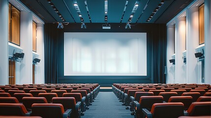 Aufkleber - Large lcd screen in a bright conference hall.