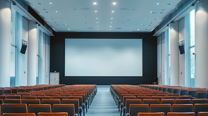Aufkleber - Large lcd screen in a bright conference hall.