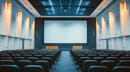 Aufkleber - Large lcd screen in a bright conference hall.