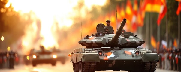 Tank on Parade in Golden Hour