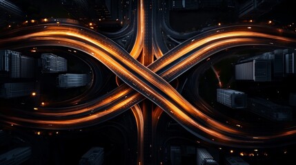 Infinite Highway: Abstract Aerial View