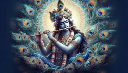 Krishna Playing the Flute 