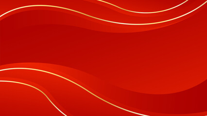 Wall Mural - Elegant luxury background. Red modern dynamic wallpaper with wave shapes. Vector illustration. Suitable for web design, pages, templates, banners, and others