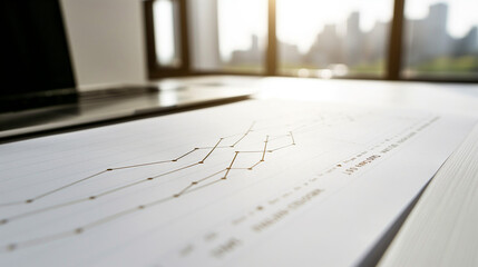 Detailed line graph illustrating steady GDP growth over time, clean white background with subtle shadows highlighting the upward trend, professional economic analysis visualization.