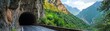 © Thanakamon - Mountain tunnel with scenic road view