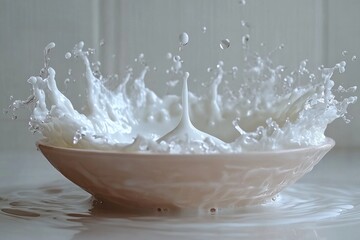 Wall Mural - Milk Splash in Bowl