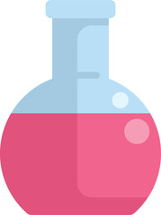 Canvas Print - Round bottom flask containing pink liquid, a common piece of laboratory glassware