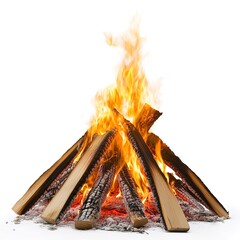 Canvas Print - Bonfire on white background 