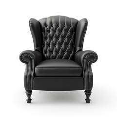 Sticker - Black armchair isolated on white background 