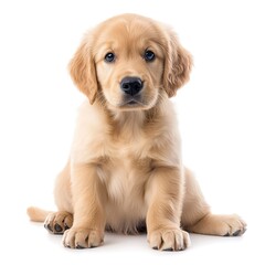 Poster - a puppy Golden Retriever dog isolated on white background 