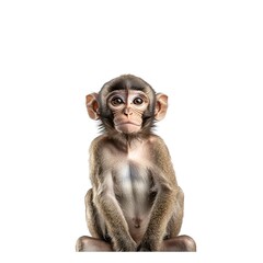 Poster - A monkey (portrait, standing), animal bundle isolated on a white background  