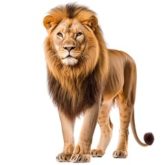 Canvas Print - A Lion (portrait, standing), animal bundle isolated on a white background  