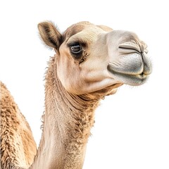 Wall Mural - a dromedary camel (portrait, standing), animal bundle isolated on a white background