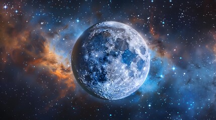 Wall Mural - Cosmic Painter s Palette   Ethereal Moon and Starry Night Sky