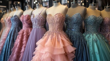 Canvas Print - Elegant Dresses on Display