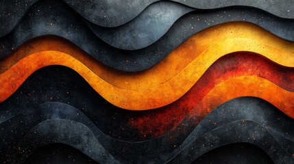 Poster - Abstract Wavy Layers in Warm Tones