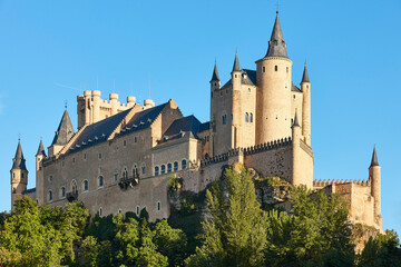 Wall Mural - Segovia Alcazar castle towers. Traditional medieval town in Spain