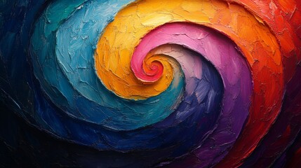 Wall Mural - Abstract Oil Painting with Swirling Colors