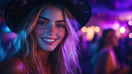 Canvas Print - Smiling Girl At A Concert