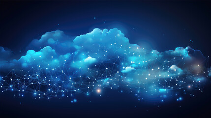 generated illustration of abstract technology background with connecting dots and lines.