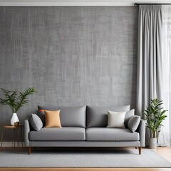 Sticker - modern living room with sofa