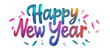 © Maxim - Colorful happy new year text design.