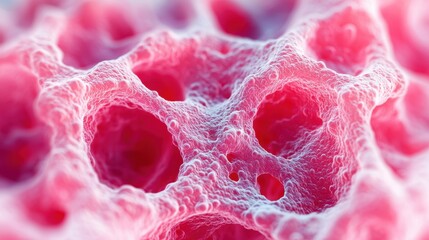 Wall Mural - Close-up of Pink Biological Cell Structure